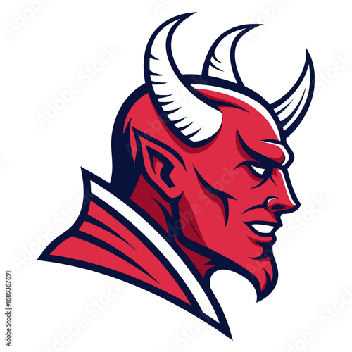 Wallpaper Mural Devil head tribal vector illustration tattoo design logo cartoon face silhouette Torontodigital.ca