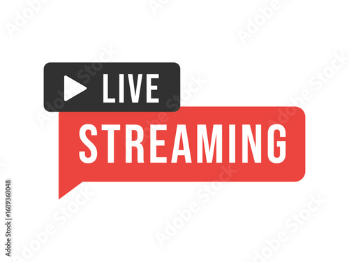 Vector art of live streaming speech bubble symbol. broadcast stream 