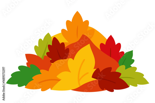 Pile of colorful autumn leaves illustration
