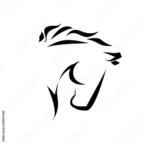 Minimalist Horse Head Silhouette A Graphic Illustration of Power and Grace