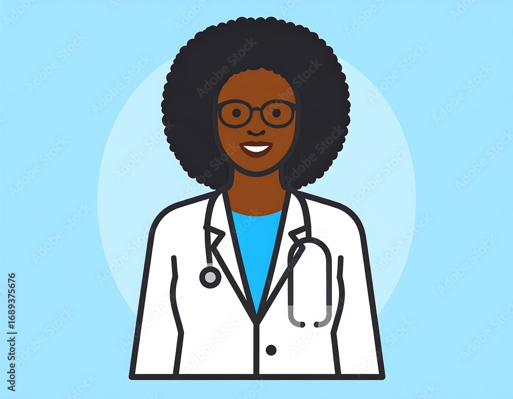 Fototapeta premium Smiling female doctor graphic
