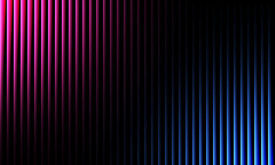Dynamic vertical lines gradient with vibrant pink and cool blue neon glow against deep black, creating a modern, energetic abstract background.