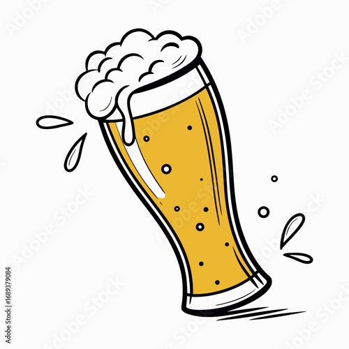 Classic Beer Bottle and Glass Icon
