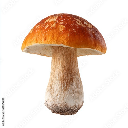 A captivating close-up of a single, majestic mushroom