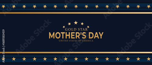 Gold star mother's day design concept , vector illustration background banner poster post design.