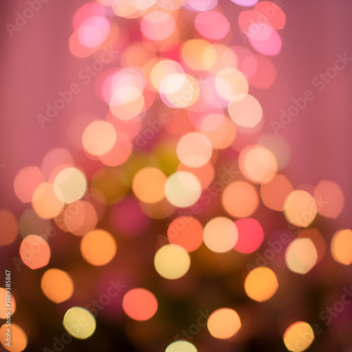 Colored lights meld into a soft, blurred background, exuding elegance