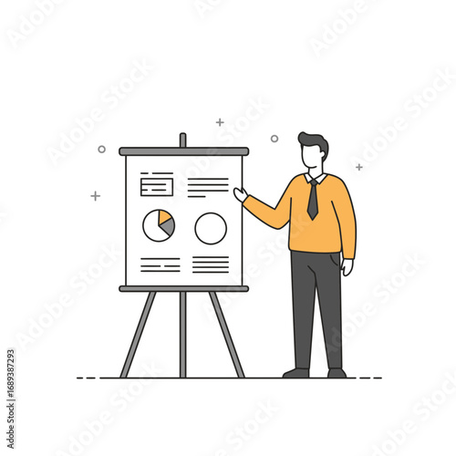 Man Presenting Data on a Flip Chart