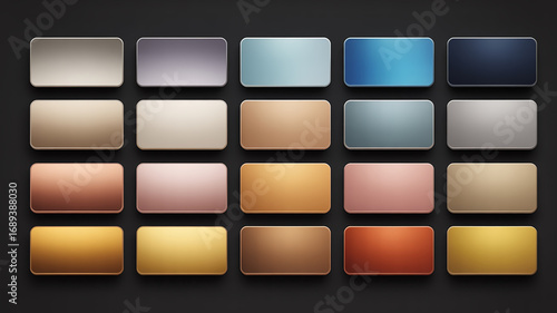 Twenty Metallic Gradient Color Swatches for Design Projects Backgrounds Textures