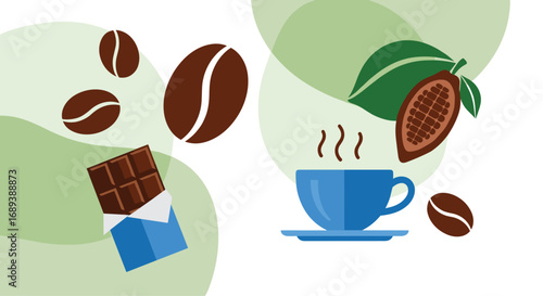 Savor delicious moments with hot coffee, rich chocolate, and fresh cocoa beans