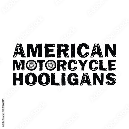 Vintage American Biker Hooligans Graphic Illustration