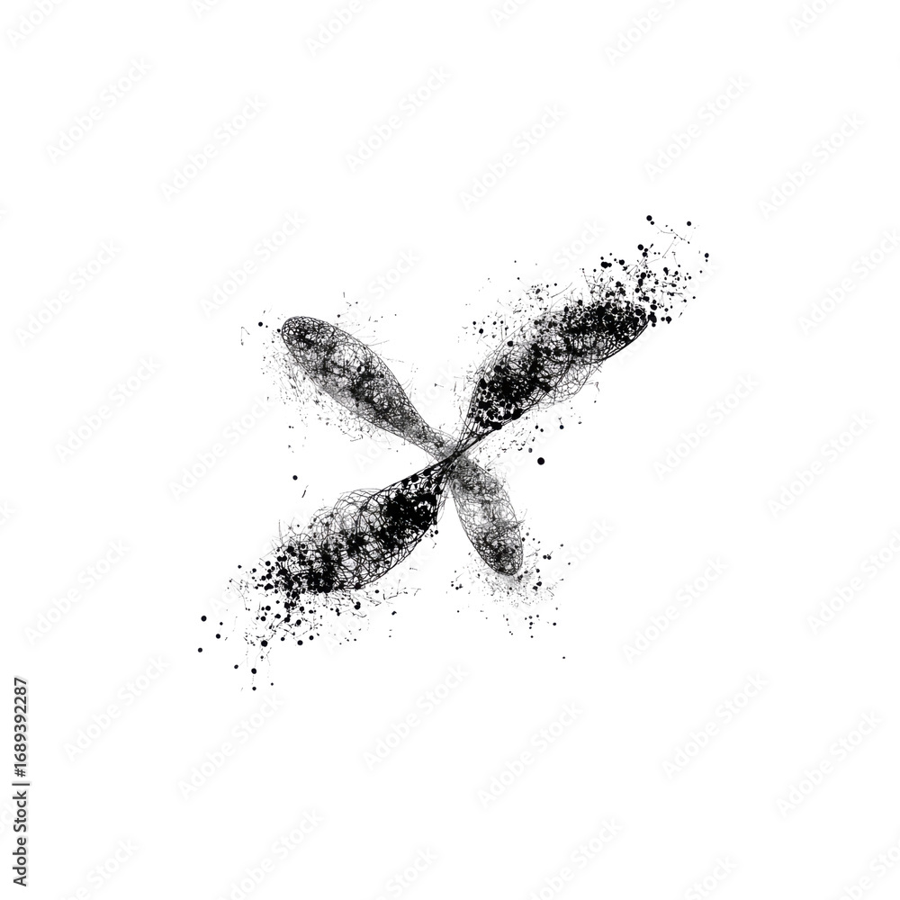 Fototapeta premium Abstract Water Splash in X Shape Monochrome High-Resolution Image