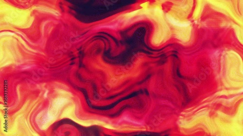 Abstract Red Yellow Orange Swirling Motion Background Loop Seamless Animation Energy Fire Lava
