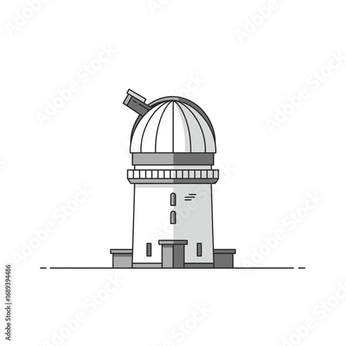 Gray Scale Observatory Illustration