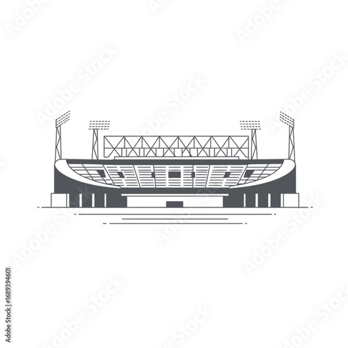 Gray Scale Stadium Illustration Minimalist Design