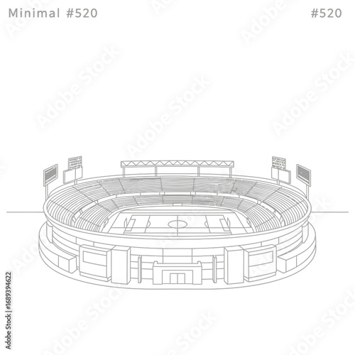 Gray Scale Stadium Illustration Minimalist Design