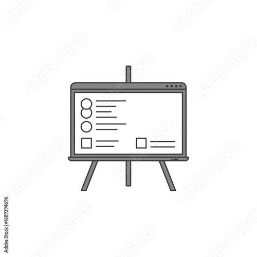 Gray Simple Presentation Board on Easel