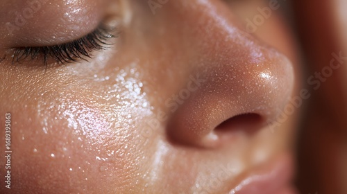 Close-Up of Women's Skincare with Moisturizer: Natural Glow, Smooth Complexion, Self-Care Facial Treatment, Serums for Textured Skin and Hydration in Wellness Beauty Routine