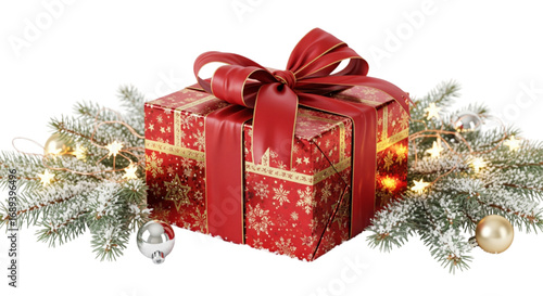 christmas tree and gift box transparent background
