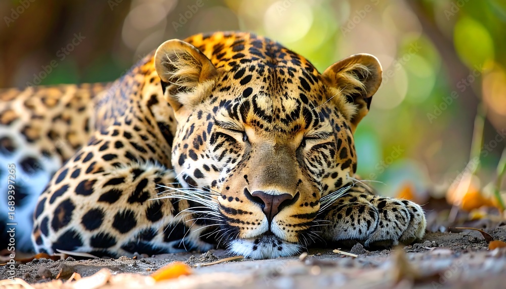 Obraz premium Leopard resting in nature (1)