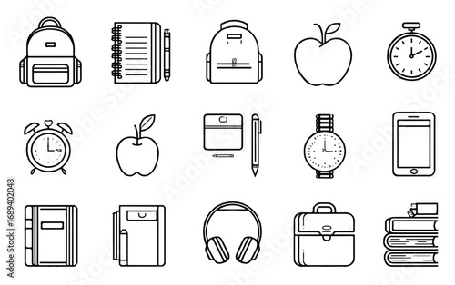 Back to school vector design featuring educational items and tools representing a students learning journey