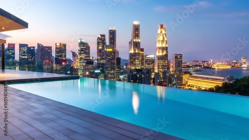 Wallpaper Mural Cityscape rooftop infinity pool Torontodigital.ca