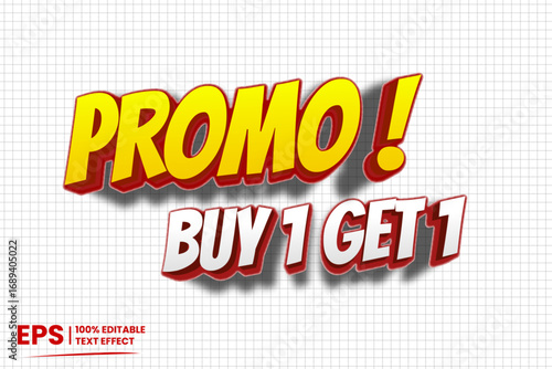 Promo Buy 1 Get 1 Text Effect
