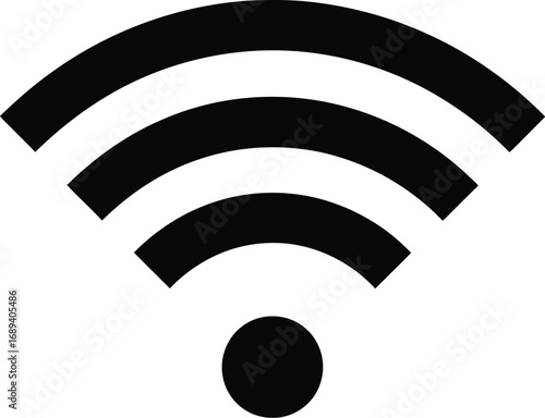 Black wifi icon this simple graphic represents wireless internet connectivity, network access, and digital communication