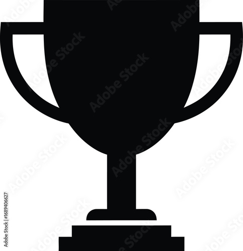 A black trophy icon, representing achievement, success, and victory, ideal for awards ceremonies, sports events, and motivational content