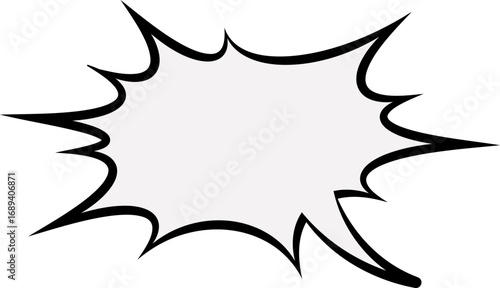 Manga speech bubble frame for text box. Pop art cartoon comic balloons for dialog. Cloud with explosion effect. Anime vintage illustration for sale. Shape for message