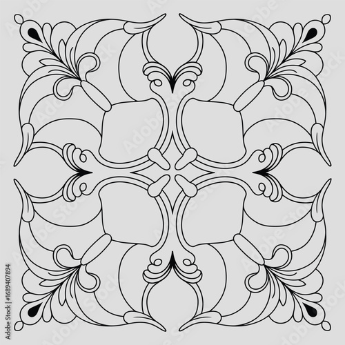 Elegant Ornamental Floral Symmetry Vector Design