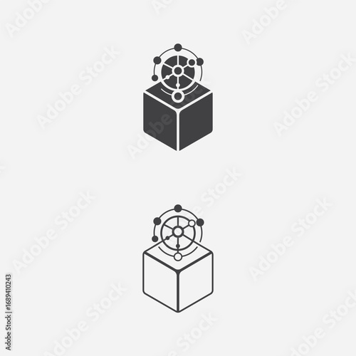 Blockchain Technology Abstract Icon Set