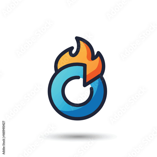 Modern Vector Media Icons: GIF Loop Flame, Sticker Star, Filter Magic Orbit, and Lens Sparkle for Digital Content