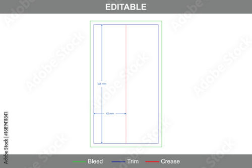 Stick sachet packaging dieline template with editable vector die line, printable packaging layout, folding flexible packaging template, and professional 3 side sealed sachet design