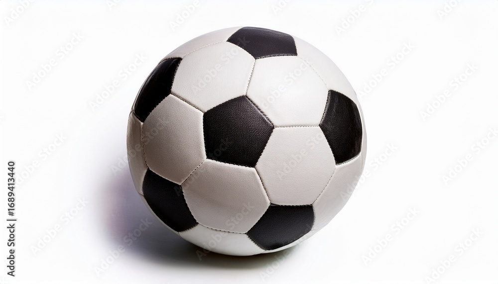 Obraz premium a classic black and white soccer ball isolated on a white background