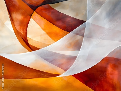 Abstract Brown Orange White Fabric Texture Swirls