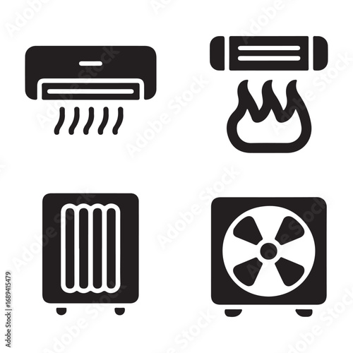 Cooling and heating appliances symbols