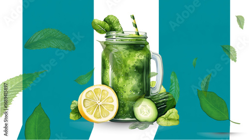 mojito cocktail with lime and mint