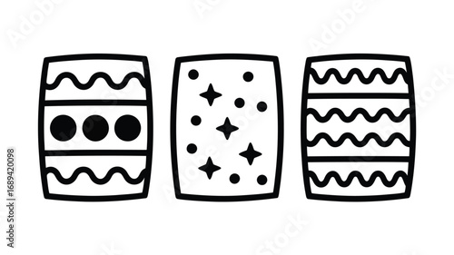 Zigzag Bordered Rectangular Doodles – Hand-Drawn Rectangle Pattern for Creative Design, Decorative Borders, and Artistic Backgrounds