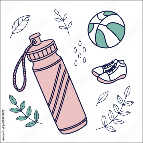 Blue plastic bottle design with label for water or cleaning solution vector