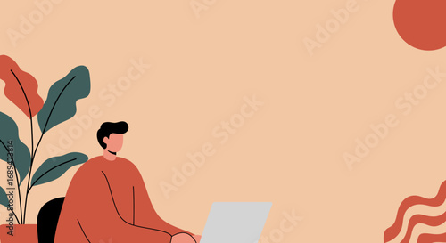 Person working remotely on a laptop in a relaxed home office, illustrating modern productivity and flexible work solutions.