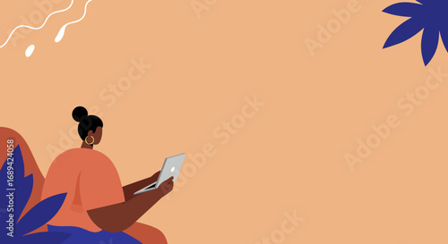 Person using a laptop in a relaxed, modern setting, embodying remote work, online learning, or digital lifestyle. Perfect for business, education, or lifestyle content.