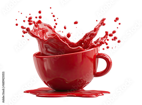 Red liquid splashing from a red cup (1)
