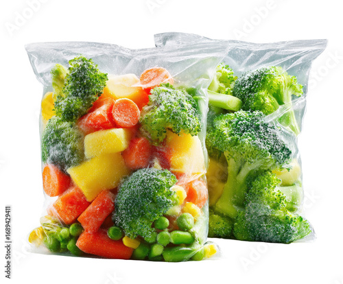 Two bags of frozen mixed vegetables