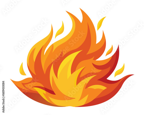 Vibrant Flame Illustration Fiery Design Element for Graphic Projects