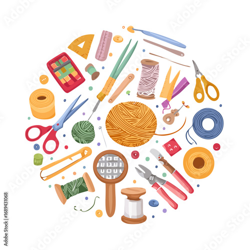 Handcraft Tools Circle Design Hand-made Collection Sewing Needlework Equipment Hobby Accessories