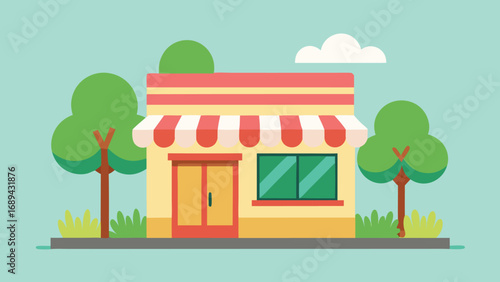 Charming Ice Cream Shop Illustration Colorful Sweet Treats and Happy Customers