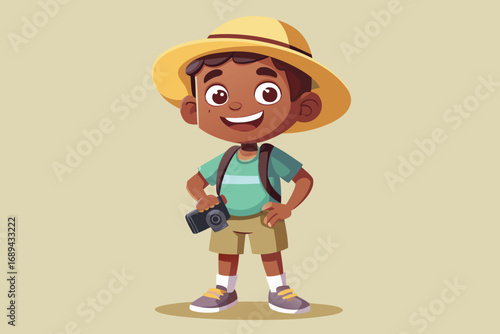 Cheerful Black Boy Approximately Six Years Old