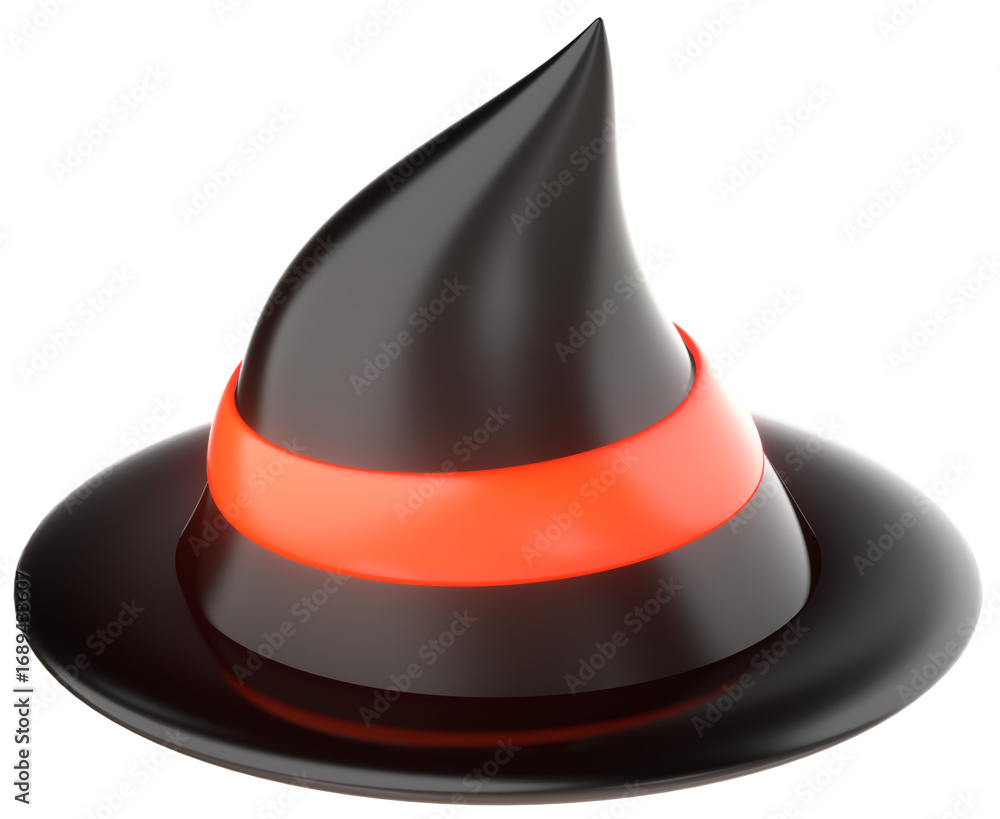 Fototapeta premium Witch hat 3D illustration for Halloween festival