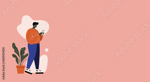 Focused person uses a smartphone, representing modern digital communication, online connectivity, and lifestyle technology. Ideal for social media, business, or everyday themes.