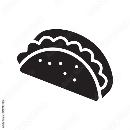 taco stencil icon silhouette vector illustration
